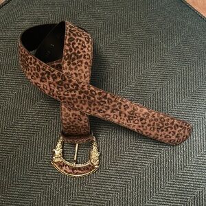 Leopard print belt Luigi Lanatta size large 38 inches